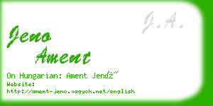 jeno ament business card